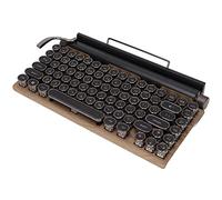 ASHATA Clavier mécanique sans fil rétro Bluetooth classique vintage avec axe vert véritable clavier mécanique avec capuchon punk pour Mac/PC/ordinateur portable/tablette/téléphone portable