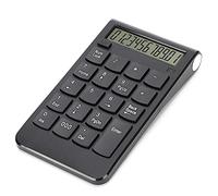 ASHATA Clavier Numérique, Clavier Numérique sans Fil Bluetooth avec Affichage, Fonction de et de Calcul, Plug and Play, Noir(Le Noir)