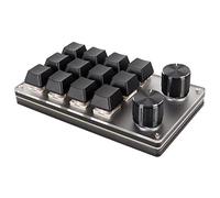 ASHATA Clavier Programmable Macro USB, Clavier Macro à Interrupteur Rouge avec Boutons Personnalisés, Clavier de Jeu Mécanique, Clavier à Une Main, Clavier Programmable (12 Touches avec