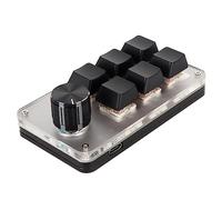 ASHATA Clavier Programmable Macro USB, Clavier Macro à Interrupteur Rouge avec Boutons Personnalisés, Clavier de Jeu Mécanique, Clavier à Une Main, Clavier Programmable (6 Touches avec