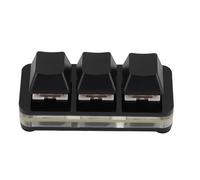 ASHATA Clavier Programmable Personnalisable à 3 Touches, Clavier de Jeu Mécanique USB RVB avec Interrupteur Rouge, pour, OS X, Pi, pour Le Travail de Bureau, Arrière, Avant (Black)