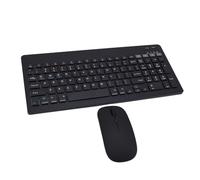 ASHATA Clavier sans Fil et Combo de Souris, 4 Canaux Doubles Modes 2,4 G et Jeu de Souris Clavier Bluetooth, 1600 Dpi, Rechargeable, Conception Ergonomique, pour PC, Ordinateur Portable (Black)