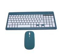 ASHATA Clavier sans Fil et Combo de Souris, 4 Canaux Doubles Modes 2,4 G et Jeu de Souris Clavier Bluetooth, 1600 Dpi, Rechargeable, Conception Ergonomique, pour PC, Ordinateur Portable (Vert foncé)