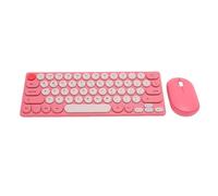 ASHATA Clavier sans Fil et Combo de Souris, 64 Touches Retro Keycaps 5 Millions Appuyez sur 1200 DPI Souris avec Conception de Sommeil Automatique 2,4 GHz Connexion sans Fil pour (Rouge)