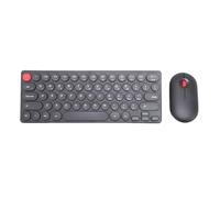 ASHATA Clavier sans Fil et Combo de Souris, 64 Touches Retro Keycaps 5 Millions Appuyez sur 1200 DPI Souris avec Conception de Sommeil Automatique 2,4 GHz Connexion sans Fil pour (Black)