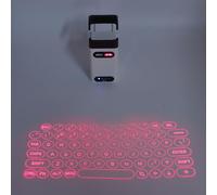 ASHATA Clavier Virtuel Bluetooth à Projection sans Fil, Clavier Portable Pleine Taille, Clavier de Projection 2600 MAh avec Support de Téléphone, Fonction d'alimentation Mobile pour