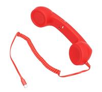 ASHATA Combiné Téléphonique Filaire Rétro de Type C, Décoration de Bureau élégante pour Les Longs Appels, Accessoire Technologique Nostalgique, Matériau ABS (Rouge)