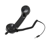 ASHATA Combiné Téléphonique Rétro, Récepteurs de combiné Rétro avec Prise Audio 3,5 Mm pour Smartphones, Téléphone Portable avec Prise Casque 3,5 Mm, Appel Confortable (Black)