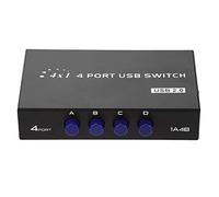ASHATA Commutateur de Partage de périphérique USB 2.0, Port à 2/4 Ports Commutateur de Partage Manuel USB 2.0 Switcher Box pour Scanner d'imprimante PC(4 Port)