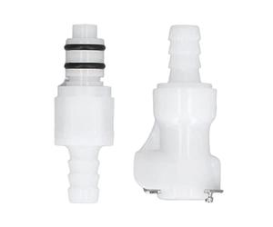 ASHATA Connecteur Rapide de Tuyau en Plastique 5 16, avec Arrêt, Connecteur de Tube de Bière de qualité Alimentaire pour Système de Gaz, Verrouillage à Bille et Verrouillage à Goupille, Paquet de 2