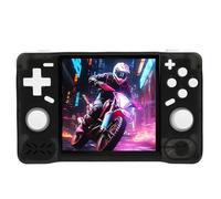 ASHATA Console de Jeu Portable Rétro, Appareil de Jeu à écran HD de 4,0 Pouces avec Puce RK3326 1,5 GHz Durée de Vie de la Batterie Prise en Charge de L'émulateur pour Les Voyages (Noir Transparent