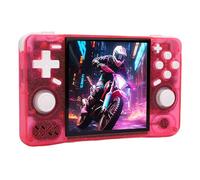 ASHATA Console de Jeu Portable Rétro, Appareil de Jeu à écran HD de 4,0 Pouces avec Puce RK3326 1,5 GHz Durée de Vie de la Batterie Prise en Charge de L'émulateur pour Les Voyages (Rose argenté