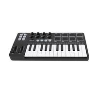 ASHATA Contrôleur de Clavier MIDI Polyvalent à 25 Touches avec Intégration DAW pour la Production Musicale Contrôleur MIDI USB Taille Portable Noir