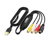 ASHATA Convertisseur VHS vers Numérique, Carte de Capture Vidéo USB 2.0, Convertisseur Audio Vidéo AV vers USB, Dispositif de Capture 1080P, Convertit Le Magnétoscope VHS DVD en