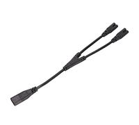 ASHATA Cordon d'alimentation divisé IEC320 C8 vers Double IEC320 C7 Y 1 Entrée 2 Sorties Mâle vers Double Femelle Câble d'alimentation CA pour Moniteur Imprimante Haut-Parleur Adaptateurs pour