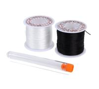 Ashata cordon de bijoux 0.8mm 50m Bracelet cordon élastique bricolage fil de perles avec aiguille pour bijoux collier artisanat