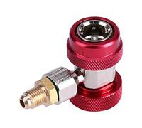 ASHATA Coupleur de Climatisation à Connecteur Rapide Bas et élevé R134A, Adaptateur Secteur CVC, Noyau de Valve d'extraction de Recharge de Réfrigérant Rouge pour Système de Climatisation (rouge