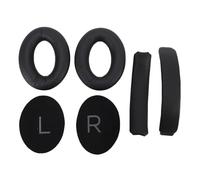 ASHATA Coussins de Coussinets d'oreille + Bandeau, Kit de Remplacement pour Le Casque sans Fil QC45 SC SE, Remplacement Sponge Protein Leather Coussins d'oreille Coussié (Black)