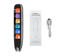 ASHATA Crayon Lecteur Scanner, 142 Langues, Écran Tactile 3,7", WiFi BT, | Dispositif de traduction de langue, scanner texte-parole, stylo de numérisation portable, 142 langues en ligne, traduction