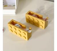 ASHATA Distributeur de Ruban Adhésif de Bureau en Forme de Mini Bloc de Construction, Coupe Facile pour L'école, le Bureau, la Salle D'étude, Support de Ruban Adhésif de en Matériau PP Durable