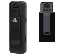 ASHATA Docooler Mini Caméra à Clip 1080p, Grand Angle de 155°, Rotation à 180°, Magnétique, Petite Carte Mémoire de 32 Go, Vision Nocturne pour la Randonnée, L'équitation, la Course à