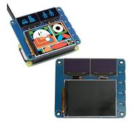 ASHATA Écran D'affichage IPS de 2 Pouces, Double écran Bleude 0,96 Pouces, Carte D'extension 3 en 1 pour RPi avec Interaction Multi-écran