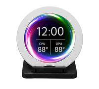 ASHATA Écran de Panneau de Capteur PC, Moniteur de Température D'ordinateur, écran LCD Rond HD Micro USB Gradable Plug and Play PC CPU Data Monitor pour Système de Refroidissement par Eau