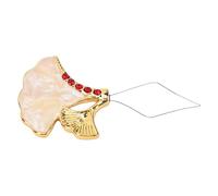 ASHATA Enfile-aiguille en Métal en Forme de Feuille de Ginkgo Compagnon de Couture Polyvalent pour Réparer les Projets D'artisanat Boîte de Rangement Pratique Incluse (avec strass rouge)