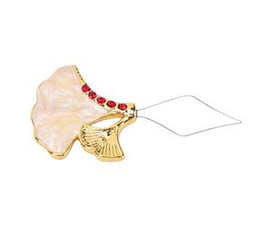 ASHATA Enfile-aiguille en Métal en Forme de Feuille de Ginkgo Compagnon de Couture Polyvalent pour Réparer les Projets D'artisanat Boîte de Rangement Pratique Incluse (avec strass rouge)