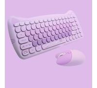 ASHATA Ensemble Clavier et Souris sans Fil, Couleurs Vives et élégantes, pour Les Amoureux des Animaux, Design Ergonomique et Confortable (Purple)