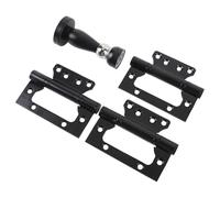 ASHATA Ensemble de Charnières de Porte de qualité Supérieure de 4 Pouces avec Butée de Porte Magnétique pour une Performance Antirouille Durable (BLACK)