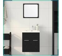 ASHATA Ensemble de meubles salle de bain 2 pcs chêne noir -FHE862038