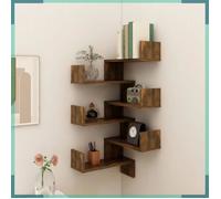 ASHATA Étagères d'angle murales 2 pcs Chêne fumé 40x40x50 cm Bois -FHE815205