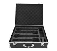 ASHATA Étui de Transport à Coque Rigide, Idéal pour Le Stockage du Système de Micro sans Fil, Construction Robuste en Alliage D'aluminium, Peut Contenir 4 Microphones, Sac de Rangement
