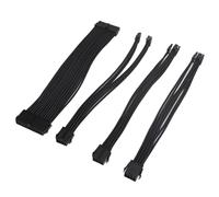ASHATA Extension de Câble PC, 4 Pièces 18AWG Rallonge de Câble PSU Cordons d'alimentation 30 Cm Gaine en Nylon 24 Broches ATX 4 + 4 Broches CPU 6 + 2 Broches PCIE GPU, avec Peignes