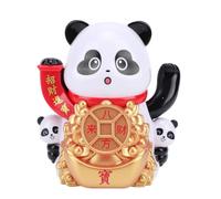 ASHATA Figurine de Panda Solaire - Ornement de Voiture - Panda Agitant Le Bras - Décoration Intérieure de Tableau de Bord de Voiture à énergie Solaire - Décoration de Bureau - Figurine (A)