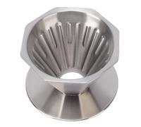 ASHATA Filtre Goutteur de café en Métal en Forme de Cône Durable pour café infusé à la Main à Saveur Riche, Acier Inoxydable Portable Versez sur le Goutteur de (SILVER)
