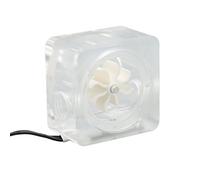 ASHATA G1 4 Filetage Tournant, Débitmètre de Refroidissement par Eau, Compteur de Vitesse Tournant en Acrylique Durable à 8 Roues à 3 Voies pour Ordinateur (Blanc)