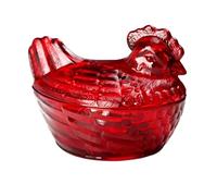 ASHATA Grande Coupe à Bonbons en Verre en Forme de Coq | Charmant décor de cuisine, verre robuste, peut contenir des collations et des desserts, idéal pour le bureau, couvercle