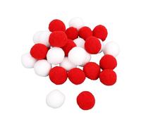 ASHATA Guirlande de Boules en Feutre de 2.5cm, 30 Pièces, Décorations Créatives DIY pour Fêtes, Salles de vec Ficelle et Aiguille (Rouge Blanc)