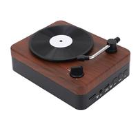 ASHATA Haut-Parleur Bluetooth Vintage en Forme de Tourne-Disque |Mini Haut-Parleur sans Fil de Bureau Rétro pour la Décoration de la Maison