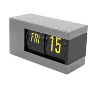 ASHATA Horloge Numérique Flip avec Fonction Calendrier Intégrée (Gris | Lumière LED réglable, alimentée par batterie, grands chiffres, pour étude, extérieur