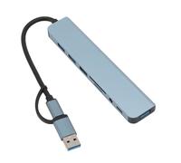 ASHATA HUB C USB C, Portable Multiport Multiport Agking Station Station de Stockage Carte de Stockage 8 en 1 Prise à Grande Vitesse et Lecture pour Le Téléphone pour la Tablette