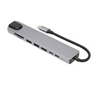 ASHATA Hub d'accueil 8 en 1, Station d'accueil de Hub USB C, Adaptateur de Hub de Type C, Carte de Stockage USB C vers Type-C USB2.0 USB PD RJ45, Performance Stable