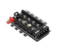 ASHATA Hub de Ventilateur PWM, Carte de Ligne de Jeu de hub de Ventilateur de Refroidissement PWM, concentrateur de Ventilateur 4 Broches pour châssis de Carte mère à Ordinateur 10 canaux