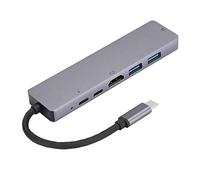 ASHATA Hub USB, 60HZ + Chargement USB3.0x2 + PD + Station d'accueil USB C + RJ45, Hub 6 en 1 Convient pour /, Prend en Charge 4K X 2K 30HZ/4K X 2K