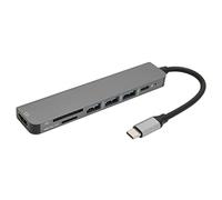 ASHATA Hub USB C, Adaptateur Multiport 7 en 1 USB C vers 4K, Extenseur de Ports USB Multiples, Lecteur de Carte SD TF USB 3.0, Hub USB C vers USB, pour Ordinateur Portable