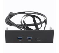 ASHATA Hub USB du Panneau Avant de 5,25 Pouces, 2 Ports USB A 1 Port de Type C avec 5 Gops 10 Gops de Transfert de Données 20 Gops, Câbles de 0,6 M de 0,8 M, pour 8 10 11 2003 OS X