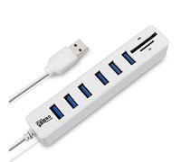 ASHATA Hub USB, Répartiteur USB 2.0 avec Lecteur de Carte, Plug and Play échangeable à Chaud, pour Ordinateur Portable (ASHATAMtv0an-W-8)
