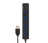 ASHATA Hub USB, Répartiteur USB 2.0 avec Lecteur de Carte, Plug and Play échangeable à Chaud, pour Ordinateur Portable (ASHATAMtv0an-B-8)